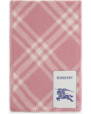Burberry Check Wool Scarf - Pink