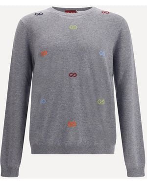 Gucci Logo Cashmere Sweater - Gray