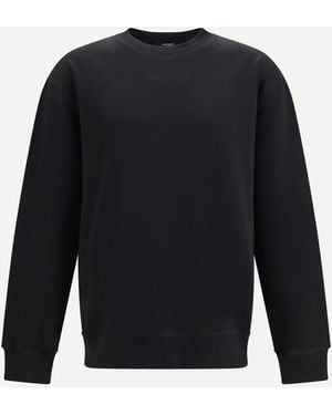Balmain Embroidered Logo Crewneck Sweatshirt - Blue