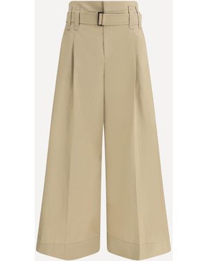 Brunello Cucinelli Pleated Crop Pants - Natural