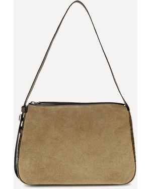 Tory Burch Romy Suede Shoulder Bag - Natural