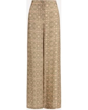 Kristina Ti All-Over Pattern Trousers - Natural