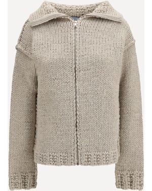 Prada Cardigan Con Zip - Grigio