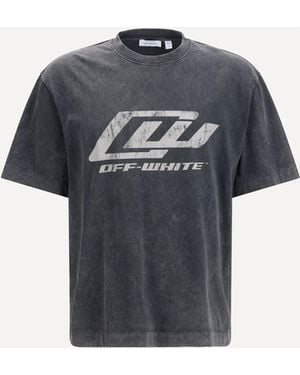 Off-White c/o Virgil Abloh Racing Skate T-Shirt With Print - Blue