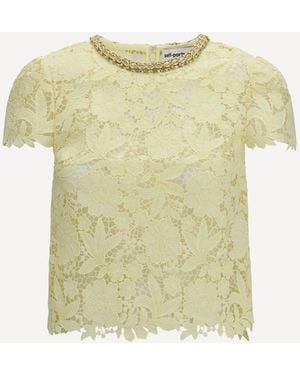 Self-Portrait Lace Top - Yellow