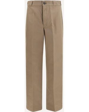 Prada Technical Wide-Leg Trousers - Natural