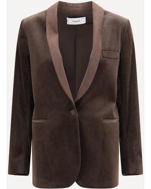 Lardini Velvet Blazer - Brown