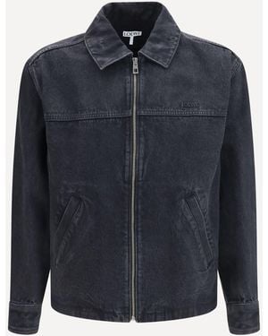 Loewe Zip-Up Denim Jacket - Blue