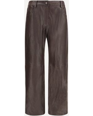 Magda Butrym Straight-Leg Leather Pants - Brown