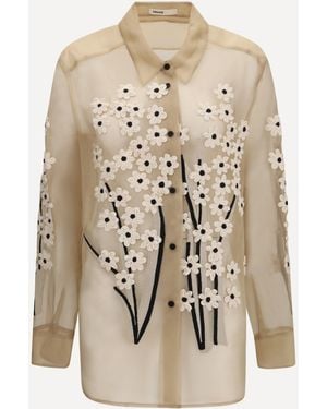 KHAITE Silk Organza Shirt - Natural