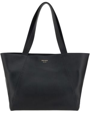 Prada Leather Tote Bag - Black