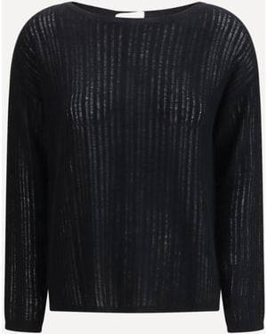 Allude Rib-Knit Crew-Neck Jumper - Black