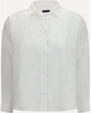Deperlu Cotton And Linen Blend Shirt - White