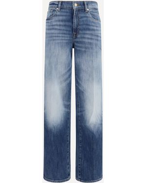7FOR Straight-Leg Vintage Wash Jeans - Blue