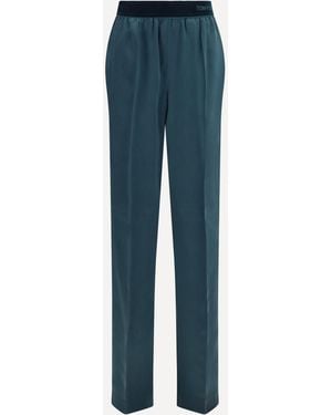 Tom Ford Stretch Silk Satin Pants - Blue