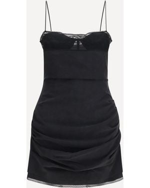 Magda Butrym Corset Dress With Lace Neckline - Black