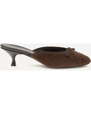 Herbert Levine Fur Sandals - Brown