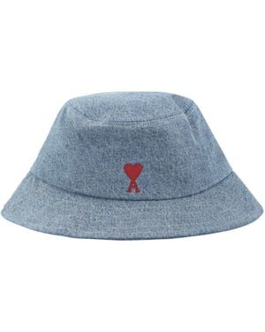 Ami Paris Logo's Bucket Hat - Blue