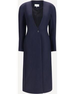 Margiela Long Virgin Wool Coat - Blue