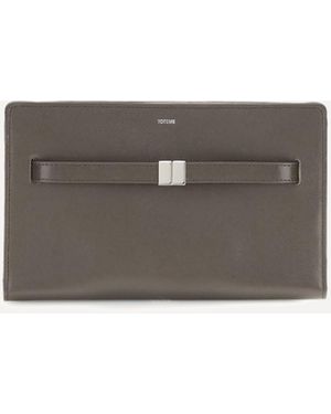 TOTEME Belted Leather Crossbody Bag - Grey