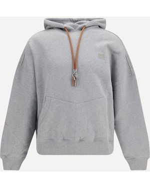 Loewe Hooded Sweatshirt With Drawstring And Keyring - Gray