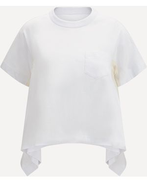 Sacai Pocket And Draped T-Shirt - White