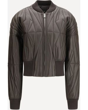 Moncler Geocamo Leather Jacket - Black