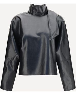 Agolde Kembra Recycled Leather Top - Gray