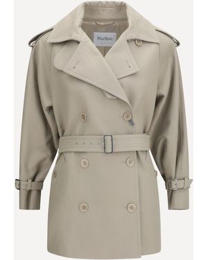 Max Mara Short Cotton Trench Coat - Grey