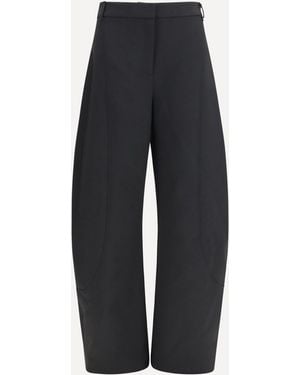 Nissa Wool-Blend Straight-Leg Trousers - Blue