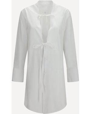 Margiela Raw-Edge Cotton Mini Dress - White
