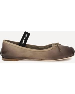 Miu Miu Leather Ballerinas - White