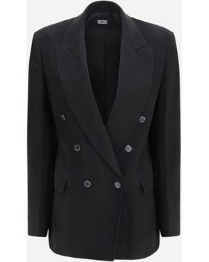 Gcds Double-Breasted Blazer - Black