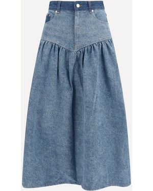 Ganni Stretch Denim Skirt - Blue