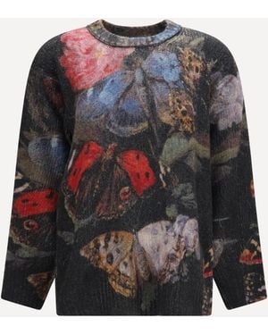 R13 Maglione Girocollo Oversize - Grigio