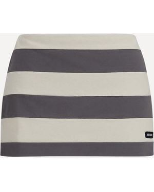 Miu Miu Mini Skirt Striped Cotton - Grey