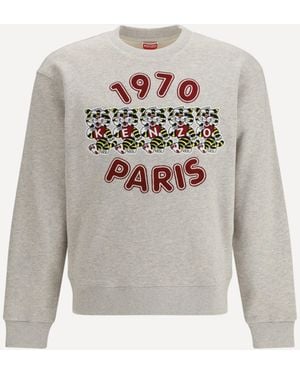 KENZO Wild Tiger Cotton Sweatshirt - Gray