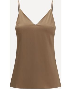 Brunello Cucinelli Stretch Silk Top - Brown