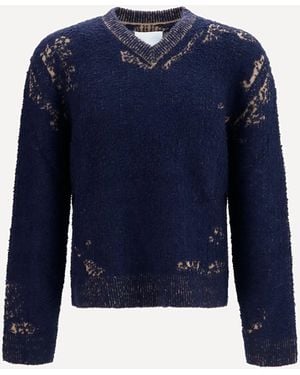 Margiela Acid V-Neck Jumper - Blue