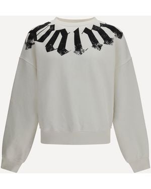 Palm Angels Big Neck Logo Sweatshirt - Grey