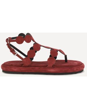 Pierre Hardy Suede Sandals - Red