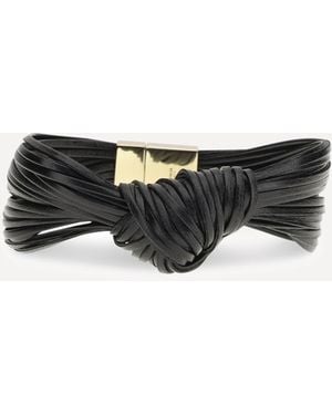 Bottega Veneta Knot Leather Bracelet - Black