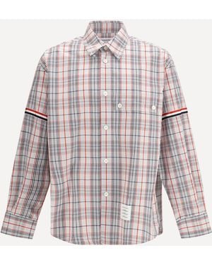 Thom Browne Check Shirt With Tartan Pattern - White