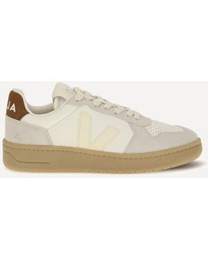 Veja V-82 Leather Trainers - Natural