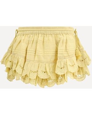 Isabel Marant Puria Shorts With Ruffles - Metallic
