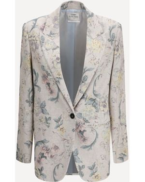 forte_forte Forte_Forte "Peonia My Love" Hopsack Linen-Blend Jacket - White