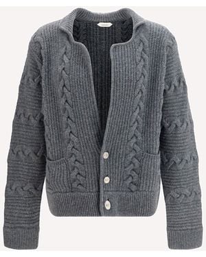 Versace Knitted Button Cardigan - Gray