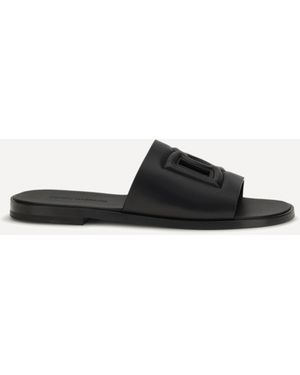 Dolce & Gabbana Embossed Logo Sandals - White