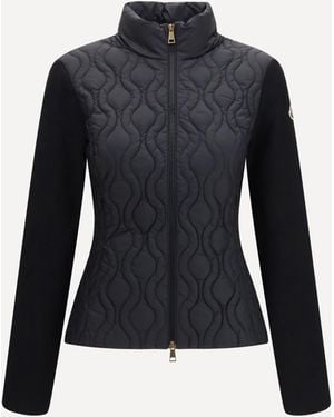 Moncler Cotton Padded Cardigan - Blue