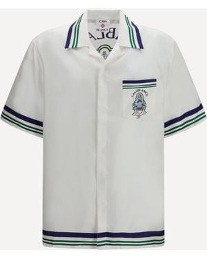 CASABLANCA Short-Sleeve Hotel Crest Shirt - Grey